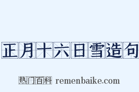 正月十六日雪造句是什么意思的图片